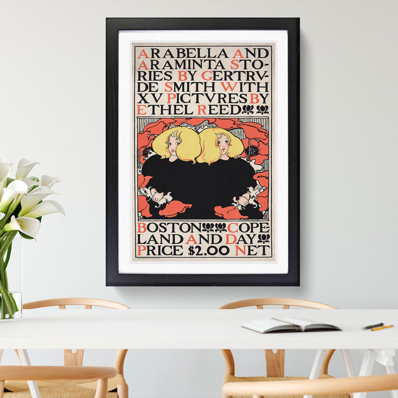 Arabella and Araminta Stories by Ethel Reed - Picture Frame Graphic Art, 65cm H x 48cm W x 2cm D, Black