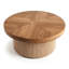 Table basse 33,5 po ronde cannelée avec plateau en bois véritable et base cylindrique, plateau de table épaissi, table basse Mid-Century moderne pour salon, petit espace-1697388934