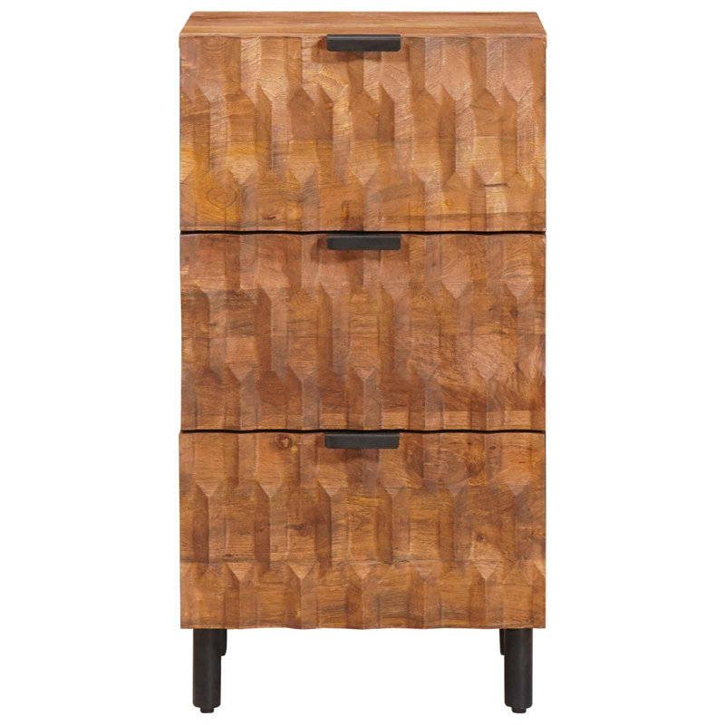 40cm W Chest of Drawers, Black/Acacia Brown 