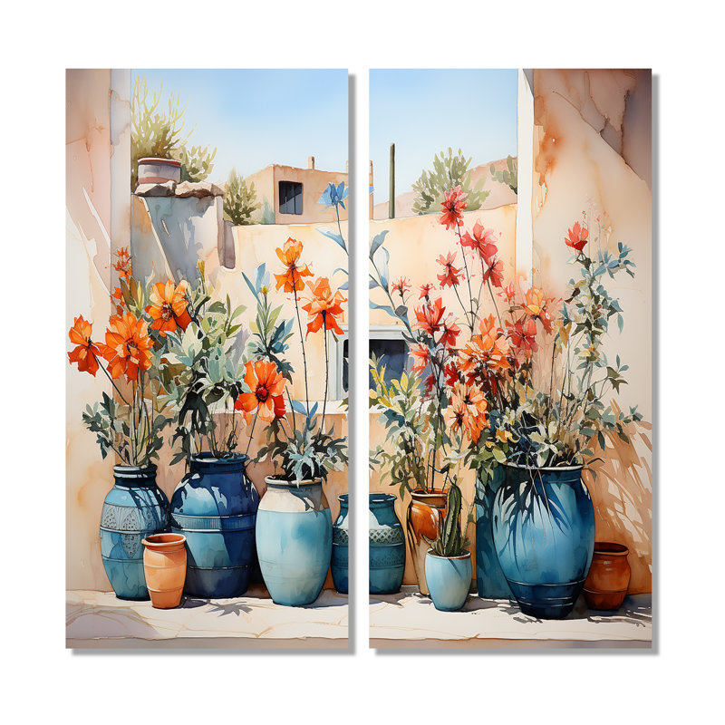 Aquarelle florale bleue III, 40" H x 40" W, Wrapped Canvas, Does Not Apply