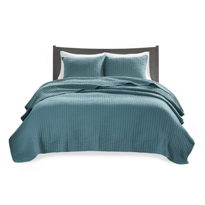 3 Piece Quilt Set Teal King/Cal King
