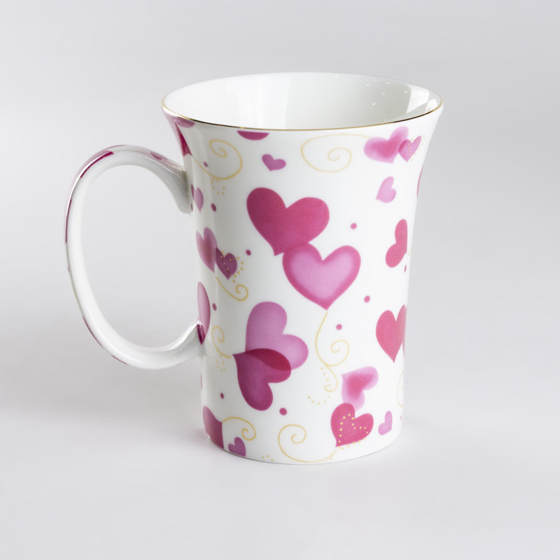Ensemble de tasses à café en porcelaine tendre 2 pièces Hearts