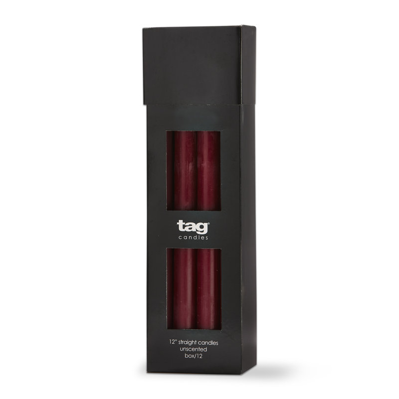 Couleur droite bougie Color Studio, Rouge vin, H 12 po x l 0,83 po x P 0,83 po