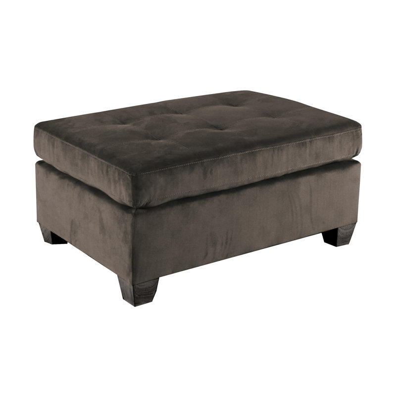 Farrwood 37.5" Modern & Contemporary Microfiber Ottoman with Refined Tufted Detail, Durable Solid Wood & Plywood Frame