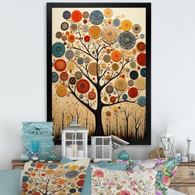 Orange orange, Basswood Tree Essence - Art mural arbre