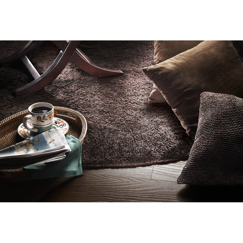 Tapis espresso en polyester Tayla, Rectangle 8 pi x 11 pi