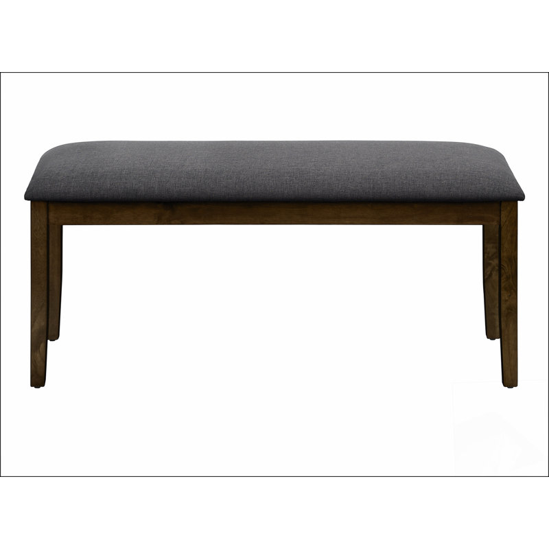 Bench, 44" Rectangular, Upholstered, Wood, Dining Room, Kitchen, Entryway,  Solid Wood,  Fabric, Transitional