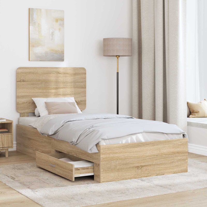 Bed, European Single (90 x 200 cm), Sonoma Oak