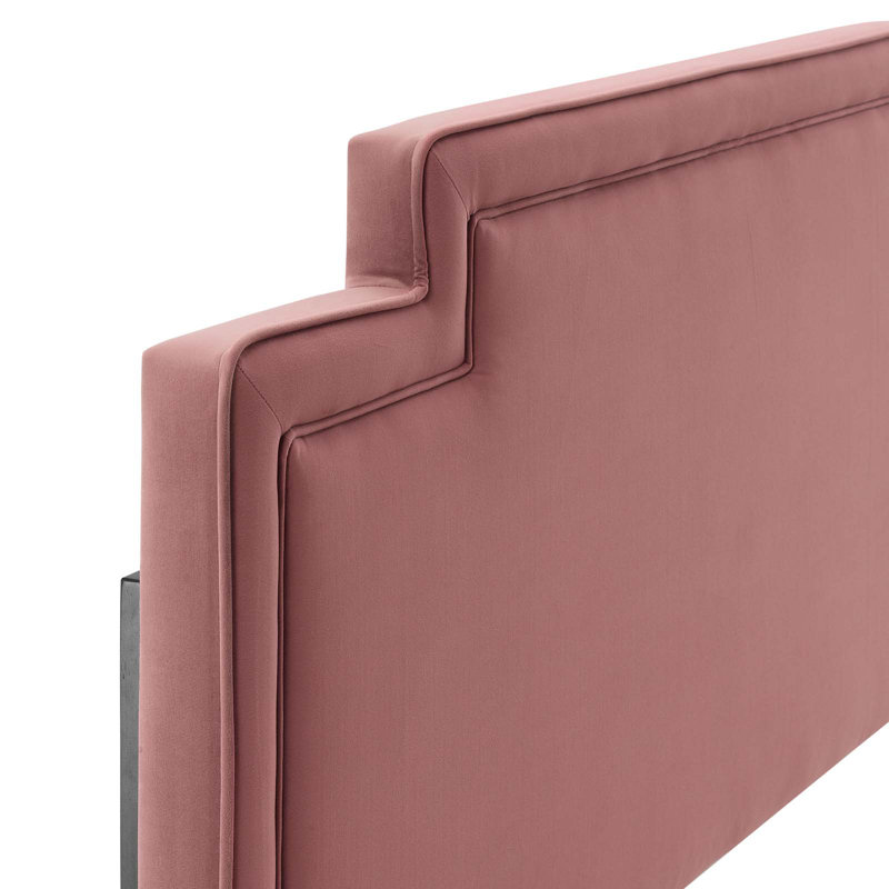 Modway Transfix Performance Velvet Headboard, King/California King, Dusty Rose