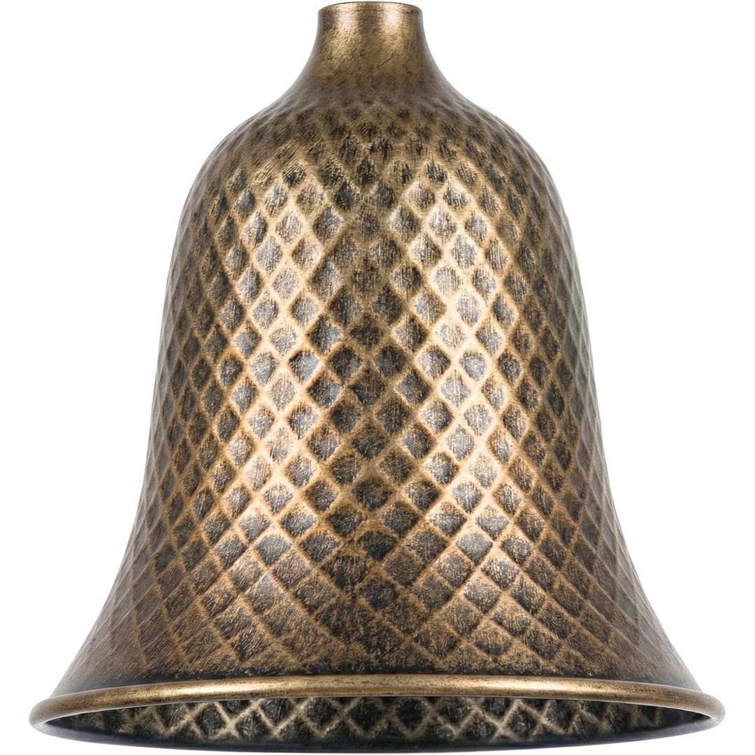 Antique Bronze Fine Dotted Metal Lampshade, E27 Easy Fit, Available in Bell, Round and Dome Styles