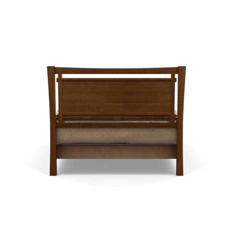 Monterey Upholstered Storage Bed, California King, Ebony Leather, Saddle Cherry
