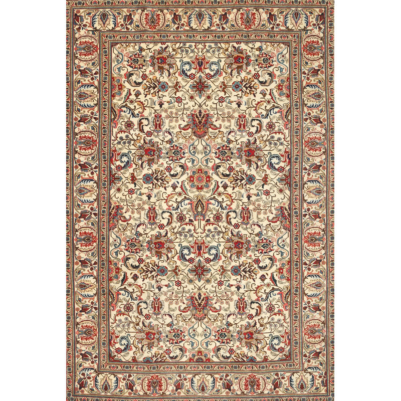 Tapis brun/bleu/gris traditionnel Ayman, Rectangle 3 pi x 5 pi