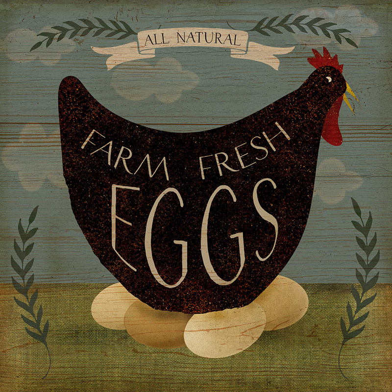 «Farm Fresh Eggs», impression sur toile, H 24 po x l 24 po x P 1,5 po