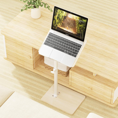 Sofa Armrest Tray Table For Couch, 360° Swivel Height Adjustable End For Small Spaces, Snack Side Table,Angle Adjustabl, Fair by Latitude Run