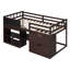 Lit mezzanine simple bas avec bureau roulant, tablette et tiroirs-1078606131