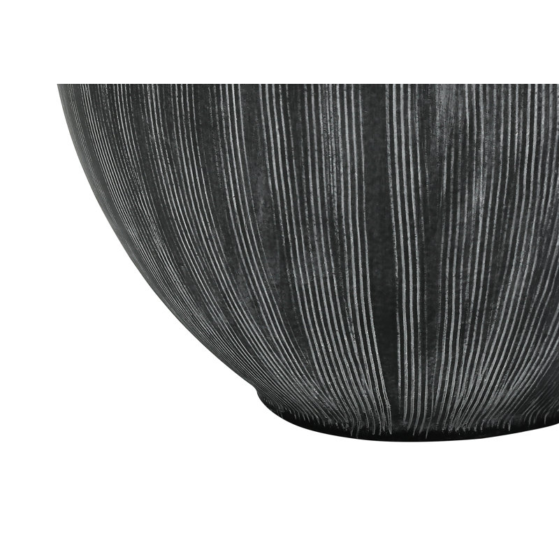 23" Black Ceramic Table Lamp with Black Shade