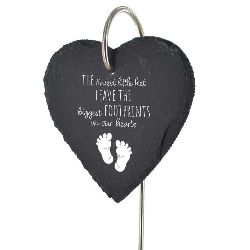 Bojan Waterproof Slate Heart Grave Marker People Memorial Plaque