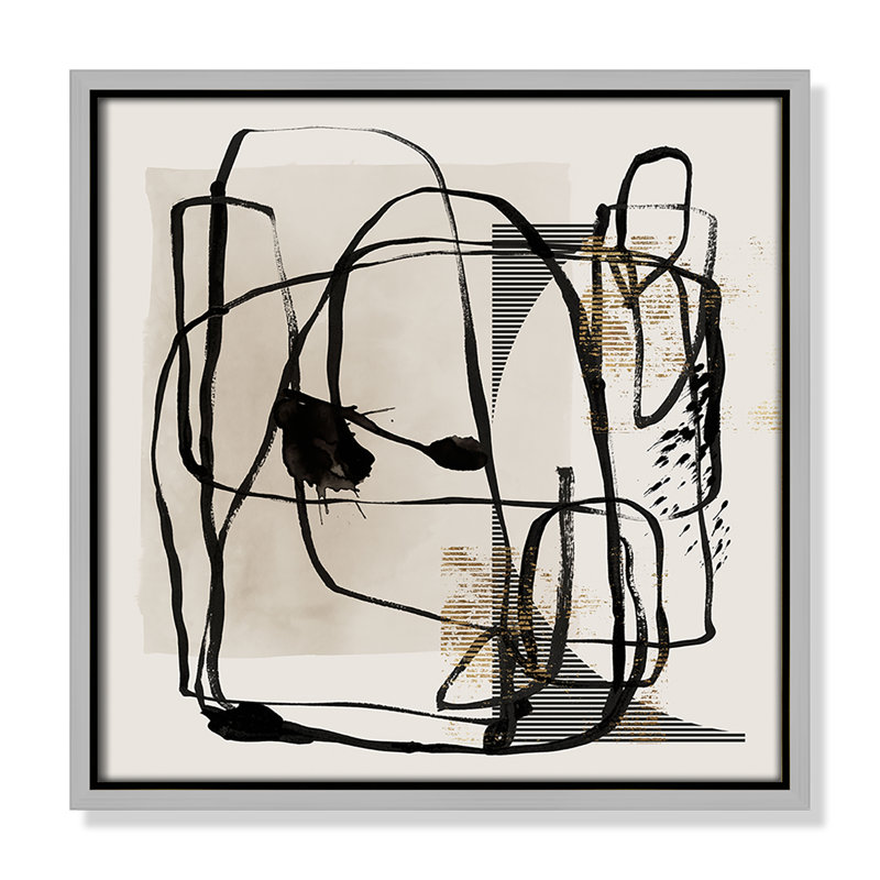 «Blot I» par Isabelle Z, Toile avec cadre, 13.5'' W x 13.5'' H, Silver Floater