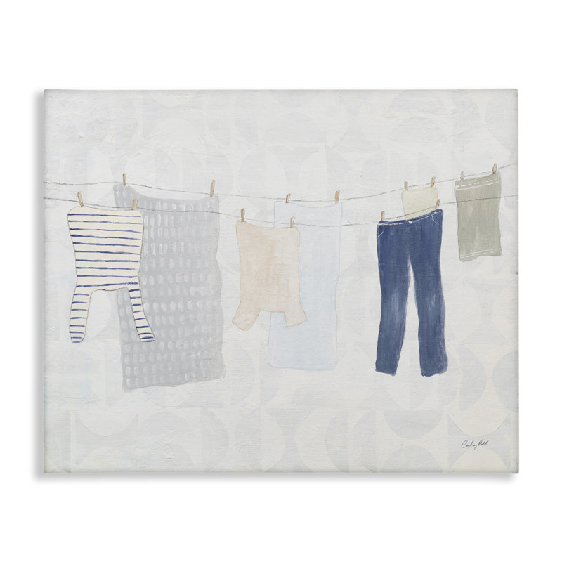  «Laundry Day», art mural sur toile suspendue par Courtney Prahl, H 24 po x l 30 po