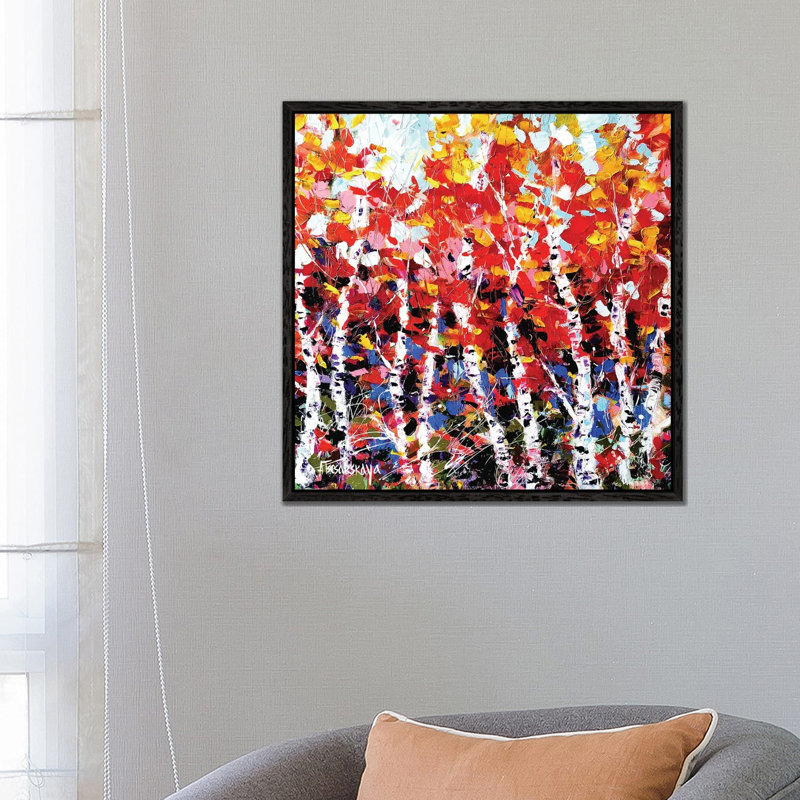 Autumn Forest I 1 Piece Wall Art on Canvas, 66.04 cm H x 66.04 cm W, Black Floater Frame