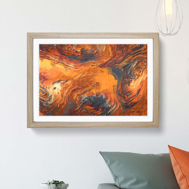 Breaking Down in Abstract - Picture Frame Painting Print, 27cm H x 36cm W x 2cm D, Oak Framed