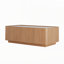 Table basse en bois avec plateau en verre et tiroirs de rangement-20289264