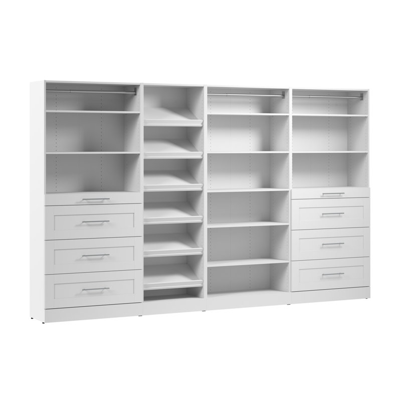 Système d'organisation de garde-robe modulaire avec tiroirs et étagères à chaussures Bestar Florence