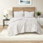 Ivory Ultra Plush Bedding Set With Embroidered Medallion Design For Home