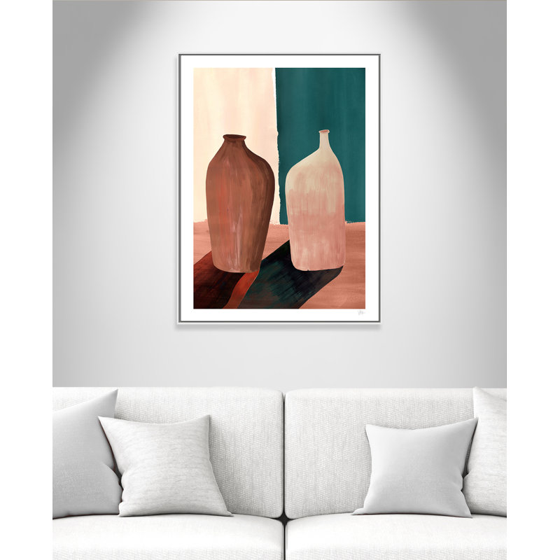 Contrast Pots Print par Violets Print House, 37.5'' W x 49.5'' H, Toile avec cadre, Flotteur blanc