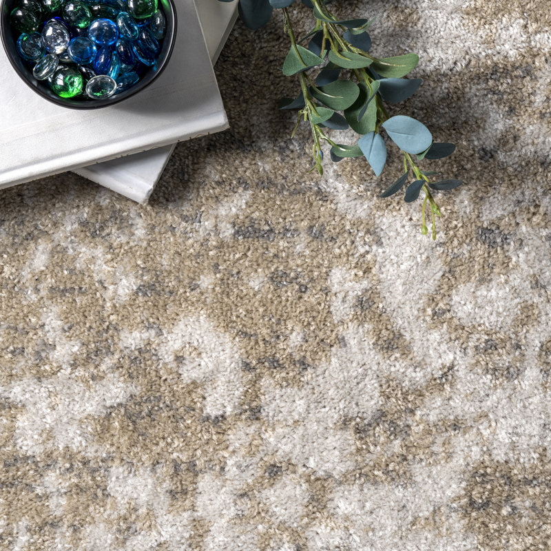 Tapis abstrait Bolingbrook pour le salon, la chambre et la cuisine, beige / ivoire, Tapis de couloir 2 pi 8 po x 8 pi