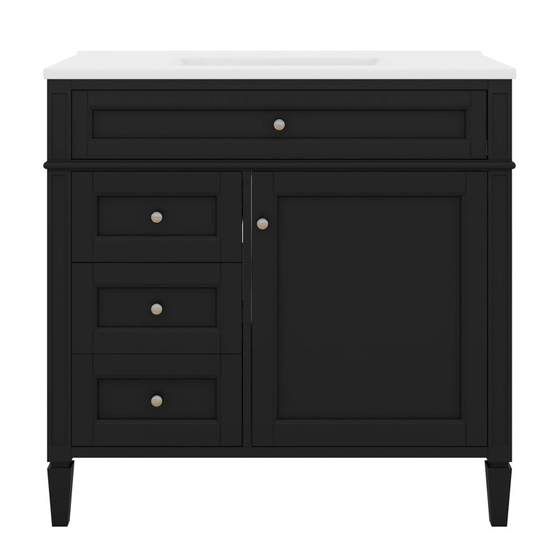 Meuble-lavabo simple 36 po avec meuble-lavabo 36 po avec lavabo 36 po et 2 tiroirs, Noir