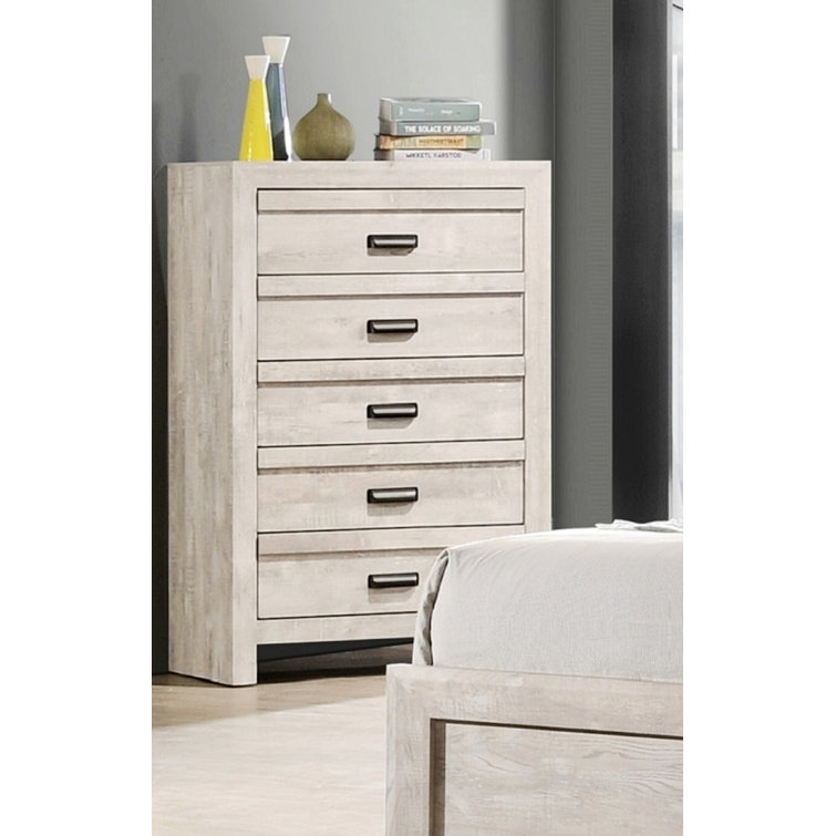 Rustic Bedroom Wooden Chest, Chest With Five Storage Drawers