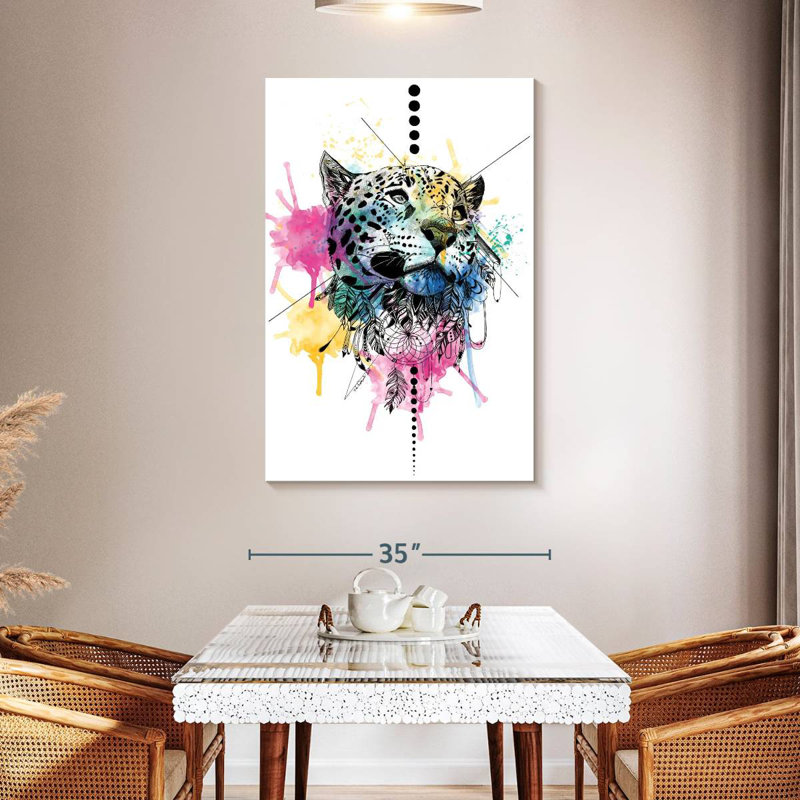 Brampt Tribal Leopard, 48" H x 32" W
