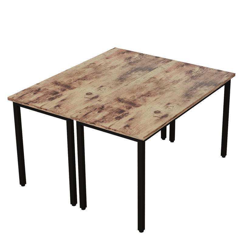 Table de conférence modulaire de 192 po de largeur avec plateau en grain de bois et pieds en métal, 16 po et plus 192 po