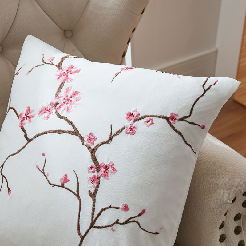 Floral Square Euro Cushion Cover, Pink