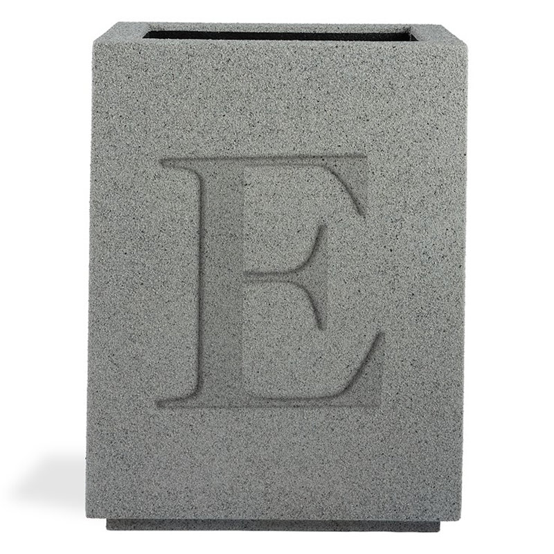 Monogram Composite Planter Box, E, Gray