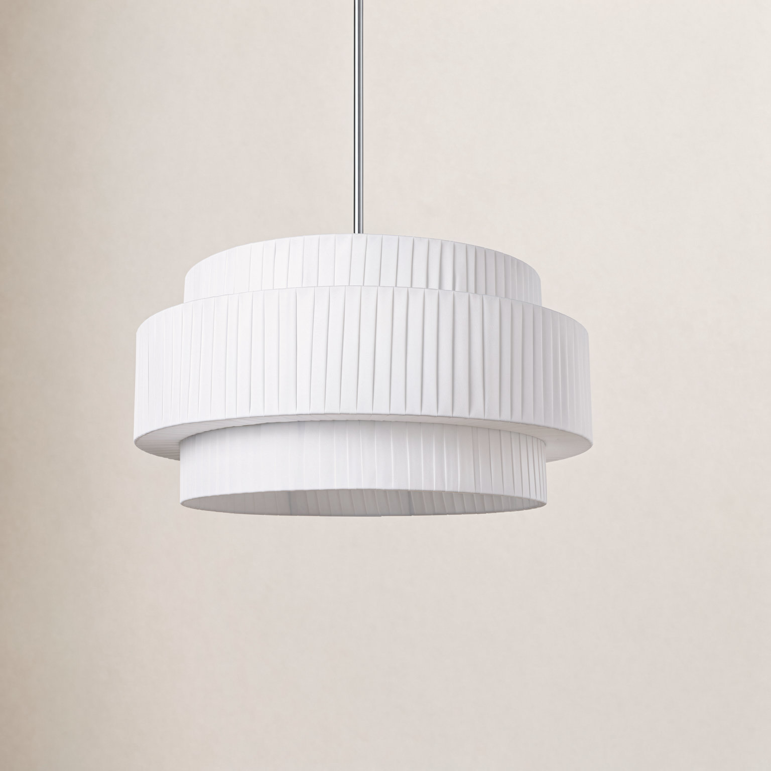 Reihan 5-Light 23.6” Dimmable Pleated Drum Chandelier, Chrome