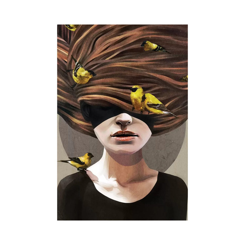 Girl With Finches by Ruben Ireland - Wrapped Canvas Print, 66.04 cm H x 45.72 cm W