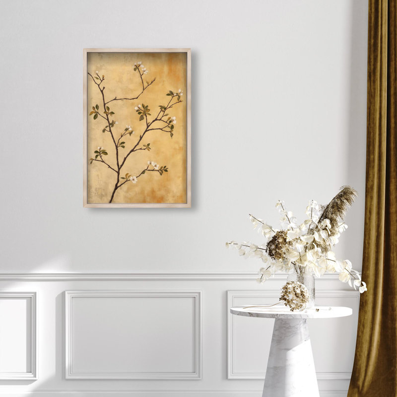 Oliver Gal Nature's Grace Floral & Botanical - Luxury Shadowbox Framed Wall Art, 38" H x 26" W, Cream