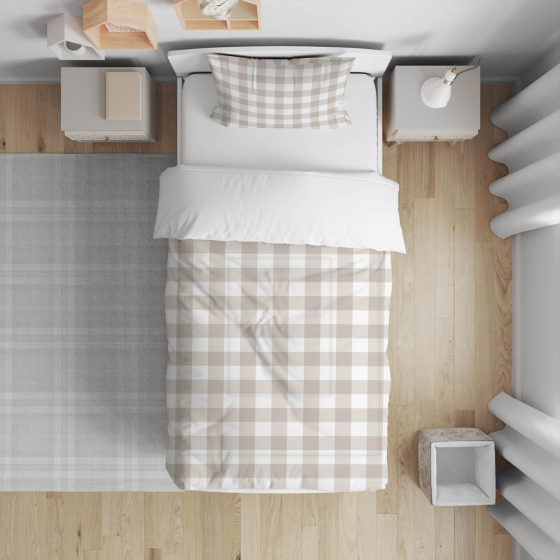 Proper Gingham Comforter Set, Taupe