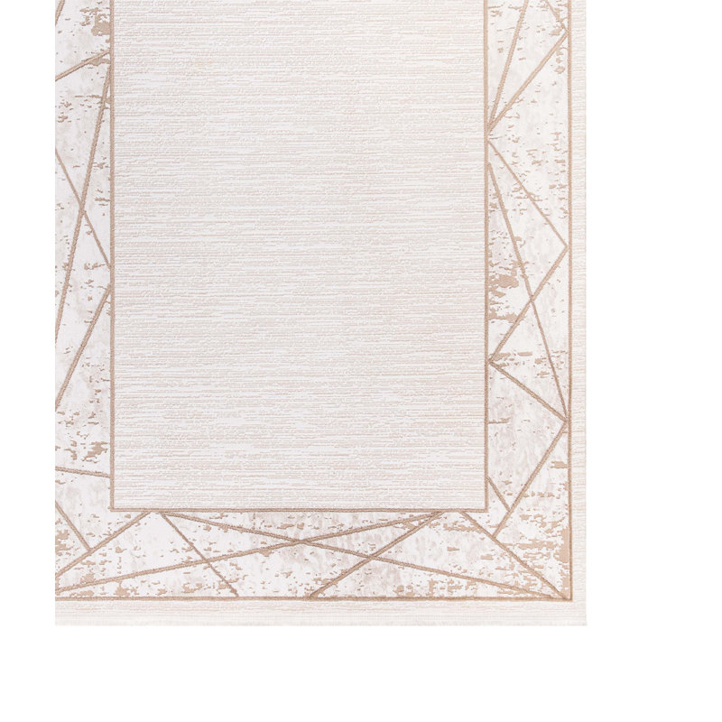 Tapis en acrylique à motif de vison rayé Acencion, Rectangle 2 pi 8 po x 5 pi