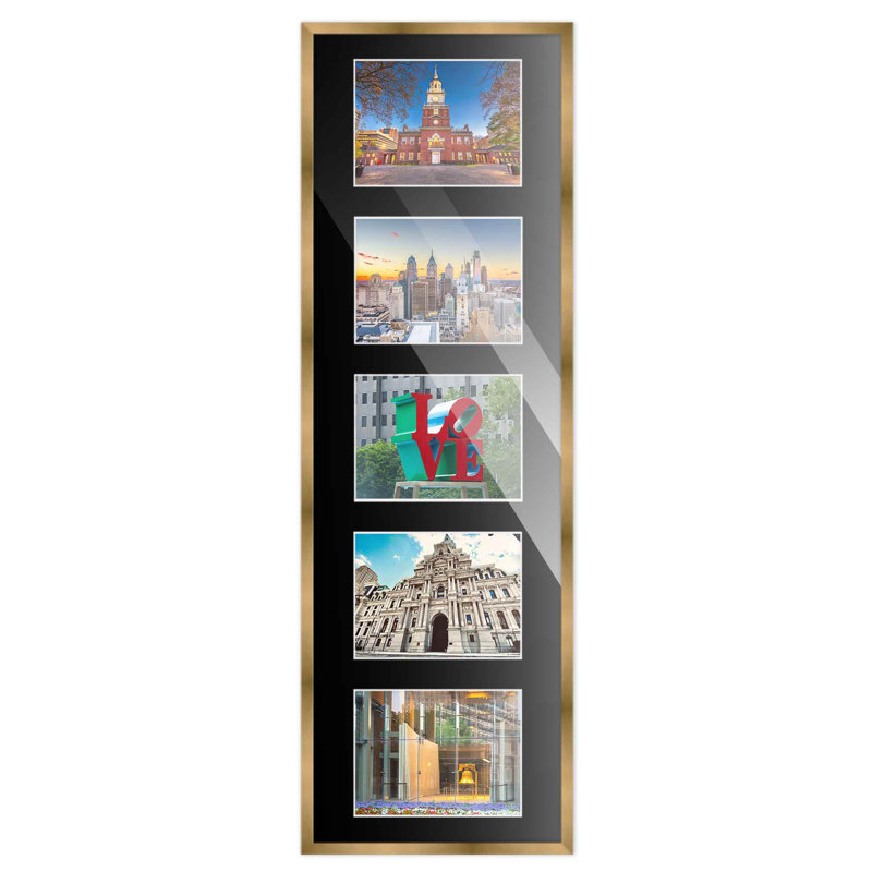 Cadre en bois, 5 po x 7 po, 8,5 po x 28,5 po, Bronze / noir