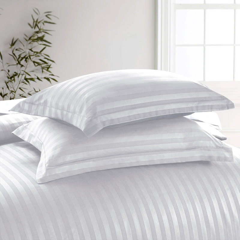 Microfibre 250 Thread Count Reversible Modern & Contemporary Reversible Duvet Cover Set, Kingsize, White
