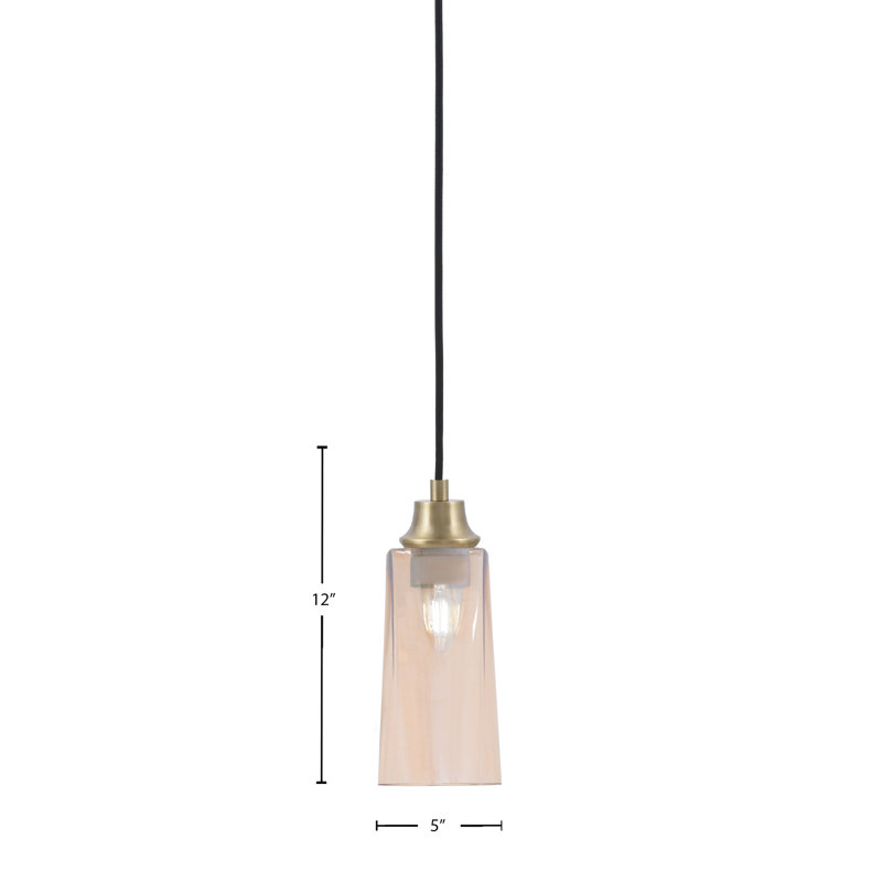 Luminaire suspendu en verre vieilli Howlet, Amber