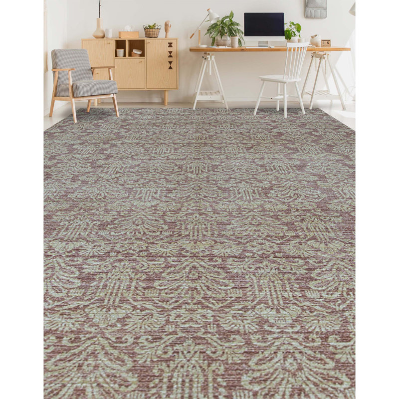 Wool Oriental Area Rug in Gray