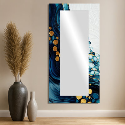 Abstrait aqua Pulse of the Ocean I - art mural moderne miroir décoratif - imprimé sur métal