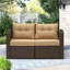 54'' Wide Wicker Loveseat with Cushions-449664861-449664860