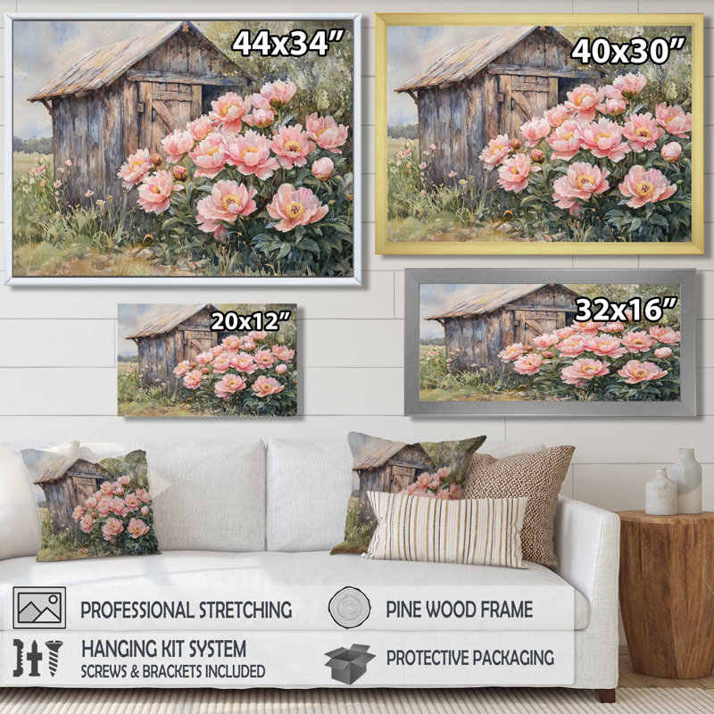 Doyl pivoines par le poulailler V - pivoines, art mural, Reproduction encadrée d'une seule photo, Noir, noir, noir, noir