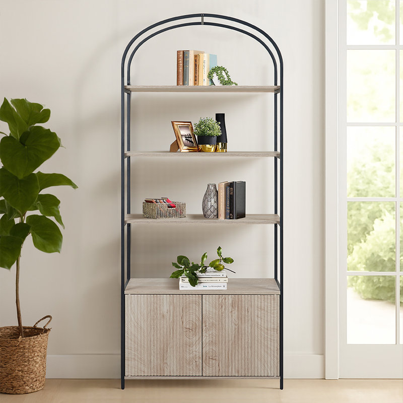 71’’ Arched Bookshelf with Cabinet