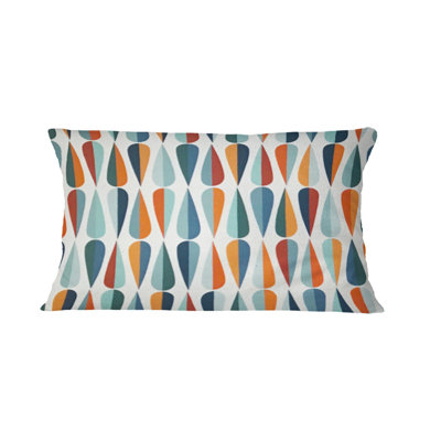 Coussin décoratif rétro à imprimé abstrait rétro Mid-Century
